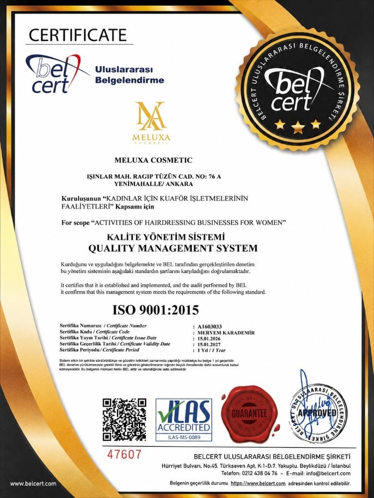 ISO 9001:2015 sertifikası